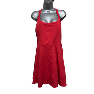 NWOT SoftlyZero™ Airy Backless Twisted Flare Dance Active Dress in salsa red XL
